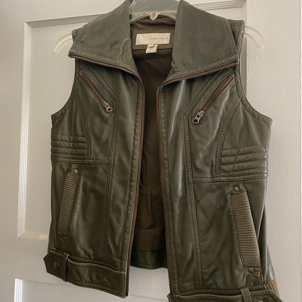 Bagatelle Olive Leather Jacket